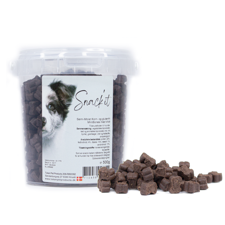 Snack'it Semi-Moist Mini Bones m. Vildt 500g